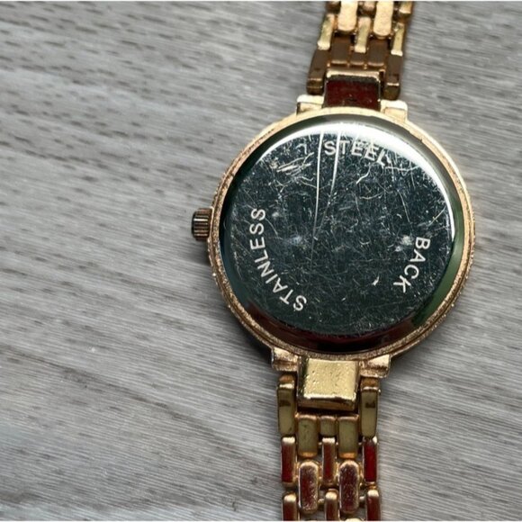 Shyanne Womens Chain Watch Rose Gold Tone Rhinestones Pink Bracelet - Picture 5 of 6